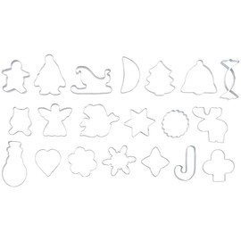 Rosenstein & Söhne Keksausstecher: 20-tlg. Ausstechformen-Set aus Edelstahl für Plätzchen, Kekse, Deko (Ausstecher, Plätzchenausstecher, Backpapier)