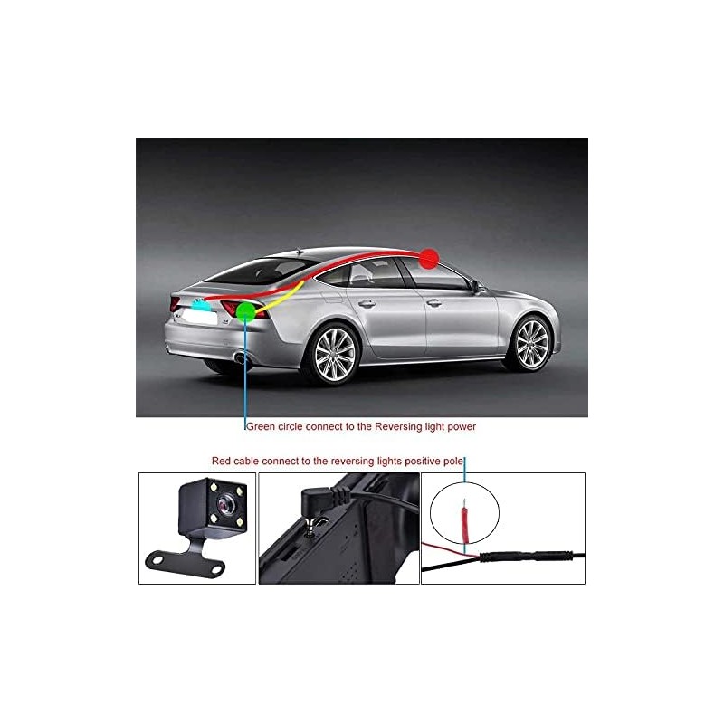 Cámara de visión trasera de 5 para coche, 170 grados,