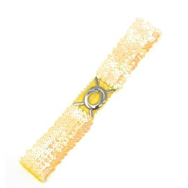 Cadoline Sequins Elastic Stretch Narrow Belt Waist Band 62 x 5 cm Corset Sequin Women, yellow