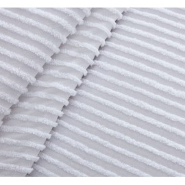 Beatrice Home Fashions Channel Chenille Bedspread, Twin, White