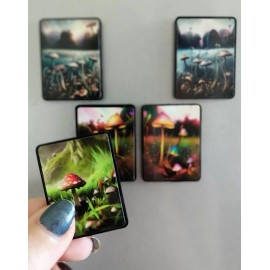 5 MINI Kitchen Magnets Shrooms Mushroom Fantasy Nature Fridge Decor Toadstools
