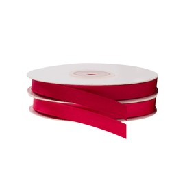 LIUYAXI 2 Rolls Red & Hot Red Double Faced Stain Ribbon,Total 50 Yards,3/8 Inch x Continuous 25 Yards Each Rolls, Crafts Ribbon use for Bows Bouquet, Gift Wrapping, Chirstmas,Floral Arrangement