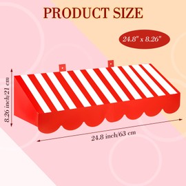 4 Decoraciones de Pared de Toldo de Circo 3D Toldo a Rayas de Carnaval Decoración de Fiesta Temática de Carnaval de Carpa de Circo Decoraciones de Aula de Fiesta de Carnaval