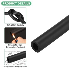 M METERXITY Pipe Insulation Foam Tube, 18mm ID 30mm OD 1m Length, Soft Flexible Foam Tubing Pipe Foam Insulation for Handle Grip Support/Guitar Stand/Roof Racks [Black]