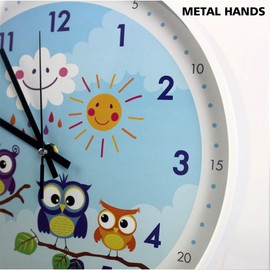 Coslife Children's Unicorn Wall Clock for Girls and Boys - Colourful Learning Clock for Children's School, Bedroom, Classroom (Pink)