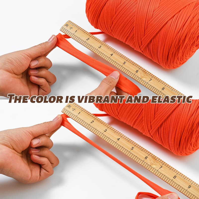800G（228YDS） Tshirt Yarn for Crocheting，Chunky T-Shirt Yarn for Beginner Crochet