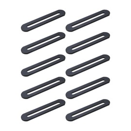 KUMGROT 10pcs Adjustable Flat Mending Plate Flat Bracket with Solt Stainless Steels Fixing Slideable Brackets for Wood Furniture DIY, 90mm x 19mm/3.54" x 0.75", Black
