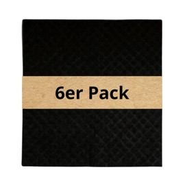 Ecoliko Putztücher ohne Mikrofaser, Schwammtücher aus 100% Naturfasern für Küche & Bad, 6 Stück in dezentem Schwarz, fusselfrei & wiederverwendbar (16×17 cm)