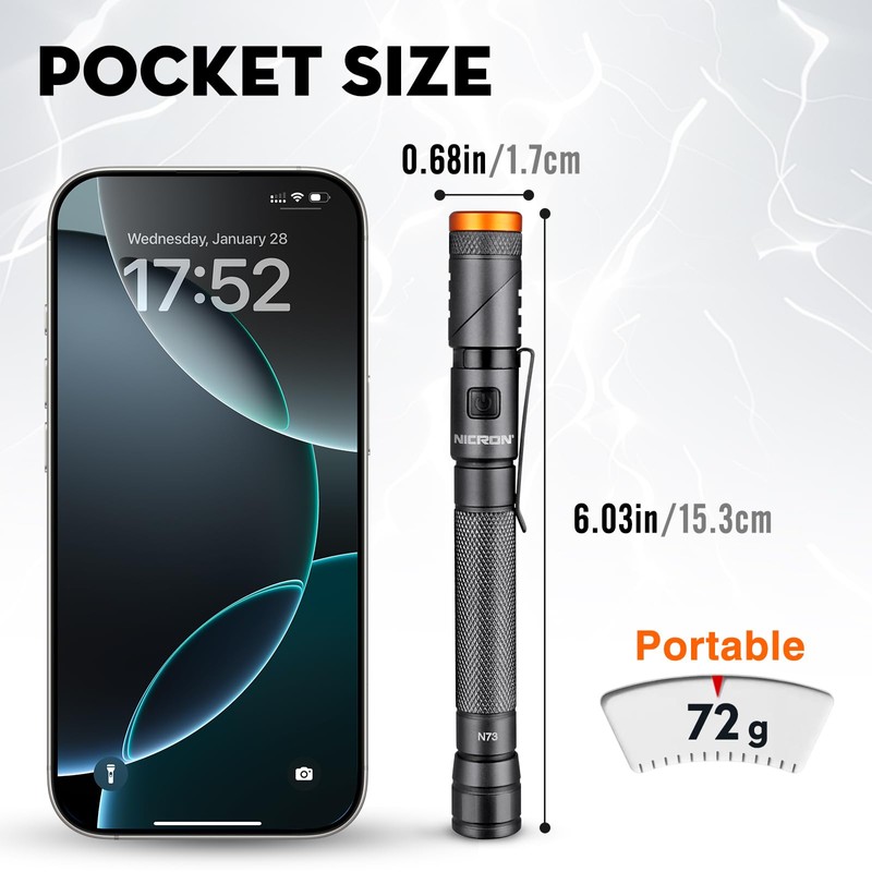 COSMOING Rechargeable Magnetic Flashlight 90 Degree