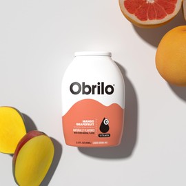 Obrilo Water Enhancer Liquid Flavoring Drops - ZERO Sugar/Calorie, Dye Free, Naturally Flavored Drink Syrup, 2.0 fl oz x 5 Bottles for Kids & Adults (Mango Grapefruit)