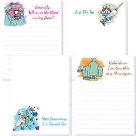 Funny Notepads Nursing Appreciation Notepad Sarcastic Nurse Memo Pads with Medical Humor for Doctor Coworkers Office School Supplies 4 Pack