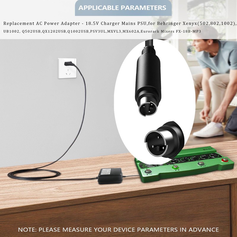 18VX2 500mA Powe Adapter，for Behringer XENYX 502, 802, 1002,for Eurorack