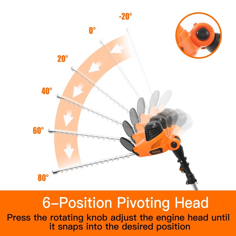 GARCARE Electric Hedge Trimmers, Corded 4.8A Pole Hedge Trimmer with