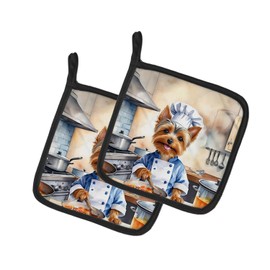 Silky Terrier The Chef Pair of Pot Holders