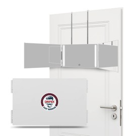 Dripex 3 Way Mirror with Led Lights for Men or Women, 360° Trifold Self Haircut Mirror with Height Adjustable Hooks, for Makeup, Styling, Shaving, Braiding, Dye Hair (White with Led)