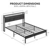 LIKIMIO Full Bed Frame with Headboard, Dark Wood Camas Full
