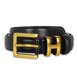 Aurolran Women's Fashion Classic Metal Buckle Leather Belt with Jeans Dress