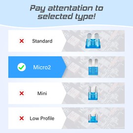 JOREST 60Pcs Micro Assorement Fuses Kit -Micro2 Fuse kit, Micro 2 Automotive Replacement Fuses for Car RV Truck Motorcycle(2Amp 3A 5A 7.5A 10A 15A 20A 25A 30A 35A 40A)