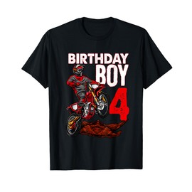 Motocross Birthday Shirt Motorcycle Themed 4th Birthday T-Shirt