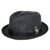 DASMARCA Jacson Slate Melange Wool Felt Diamond Crown Porkpie Hat