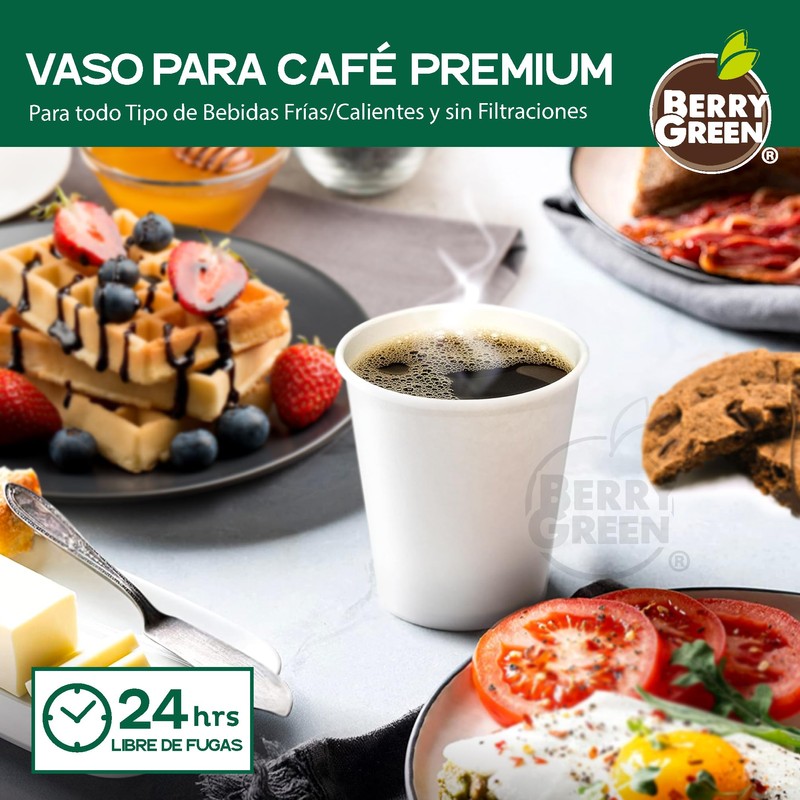 Berry Green 50 Vasos para Cafe de 8 oz (237