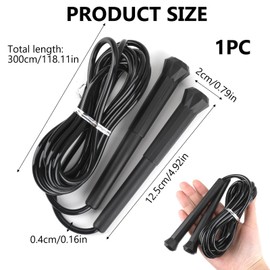 hoeslaw 10FT Speed Jump Rope with Handle, Professional Fitness Lightweight Skipping Rope for Boxing Cross Fit Exercises Gym Cardio Endurance Training, Gifts for Men Women Sport Lovers (Black)