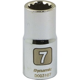 Dynamic Tools D003107 1/4" Drive 12 Point Metric Socket with 7mm Standard Length, Chrome Finish