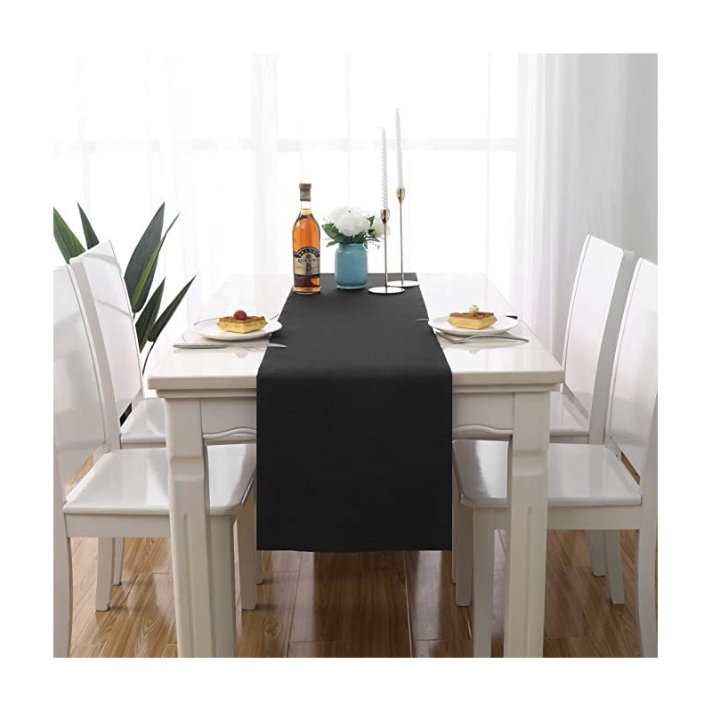LivinEase Table Runner 42 x 240 cm - Black Cotton