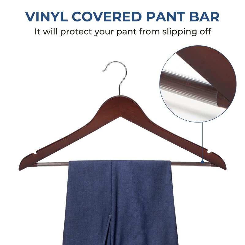 JS HANGER Multifunctional High Grade Solid Wooden Suit Hangers, Coat