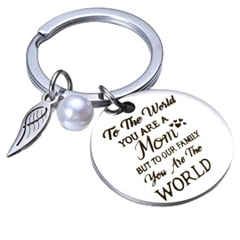 Tumkun Mom Gift- Keychains, Christmas Keyring Key Birthday Gifts for Mom, Pack of 1, Silver