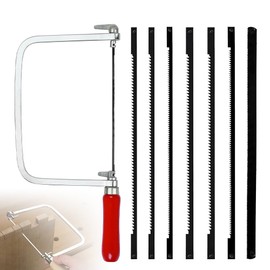 mizikuu Fretsaw Set Including 7 Saw Blades 14 18 24 Teeth 360 Degree Rotatable Fretsaw with Wooden Handle for Metal and Wood Fine Saw for Woodworking Wood Saw Hacksaw Scroll Saw Precise Cuts
