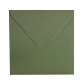 Netuno 25 Square Envelopes Olive Green 153 x 153 mm 120 g Materica Verdigris Coloured Envelopes Square Recycled Envelopes High-Quality Letter Envelopes Envelopes Colourful