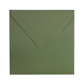 Netuno 25 Square Envelopes Olive Green 153 x 153 mm 120 g Materica Verdigris Coloured Envelopes Square Recycled Envelopes High-Quality Letter Envelopes Envelopes Colourful