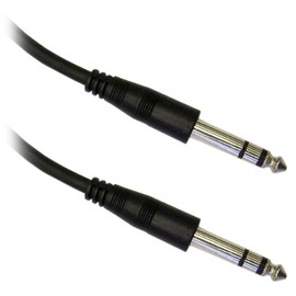 CableWholesale 1/4 inch Stereo Audio Patch Cable, 1/4 Male to Male Nickel Plated Connectors, 24AWG, 10 feet, Black