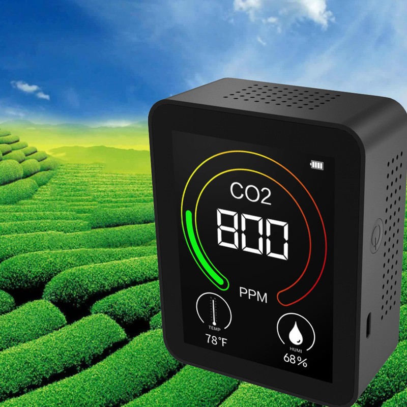 Air Quality Detector Digital USB Charging Carbon Dioxide Monitor Temperature