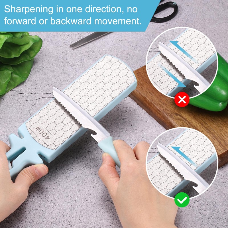 sourcing map 2pcs Hand Sharpening Stone Whetstone, 400/1000 Grits 2