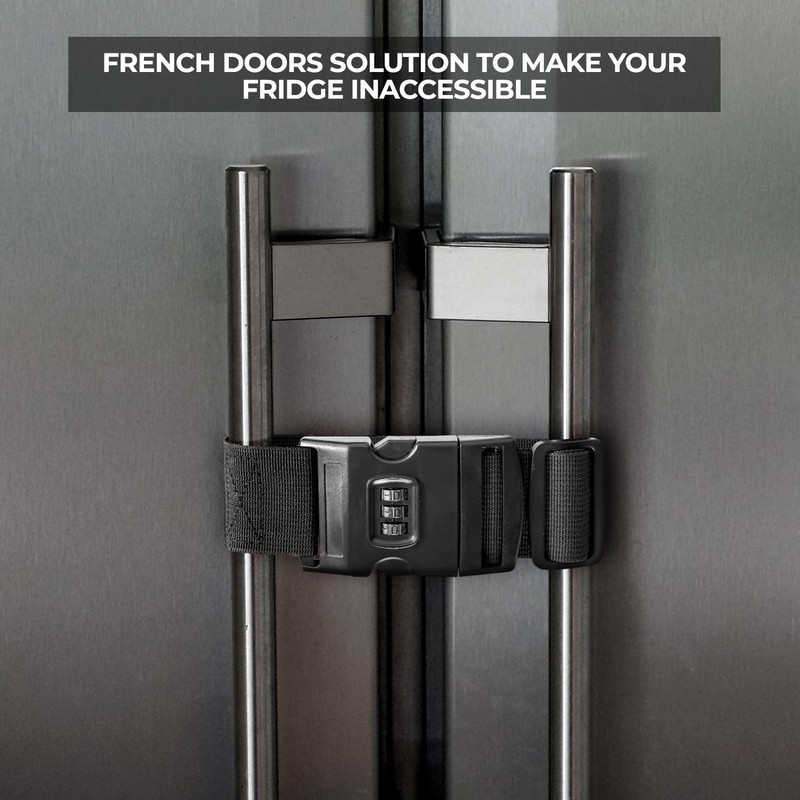 Fridge Lock for Kids and Adults, (2 Pack) French Door