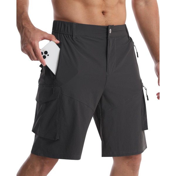 Danfiki Hiking Shorts Men with Zip Pockets Walking Smart Shorts