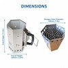 KU-koruo Premium Stainless Steel Charcoal Chimney Starter with Ergonomic Handles,