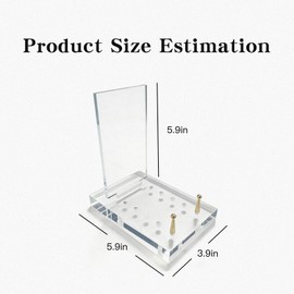 Clear Display Stand with Adjustable Gold-Toned Pegs, Picture Stands for Table, Acrylic Holder for Photographs, Postcards, Invitations, Ideal for Home Office Wedding Party Decor