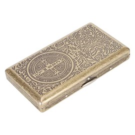 Porta Cigarrillos Vintage, Carcasa de Aleación de Aluminio y Latón Portátil Funda Porta Cigarrillos Vintage Resistente a la Humedad para Mujer (Consta