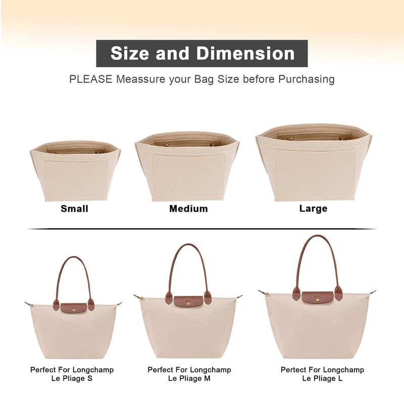 LOUKAYCCI Felt Purse Organizer Insert for Longchamp Le Pliage L