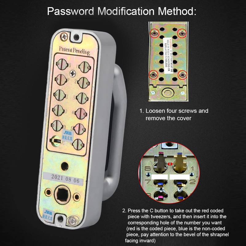 Garosa Keyless Entry Door Lock Mechanical Combination Code Lock Keypad