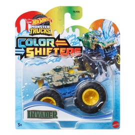 Hot Wheels Monster Trucks Color Shifters Invader 1:64 Scale Toy Vehicle for Kids Ages 3 and Up