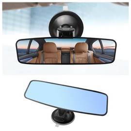 Suction Cup Rear View Mirror for Car,HD Wide Angle Car Mirror with Anti Glare & 360° Adjustable Design,Multifunctional Car Truck SUV Boat Rear View Mirror Extender for Safe Driving (Blue)