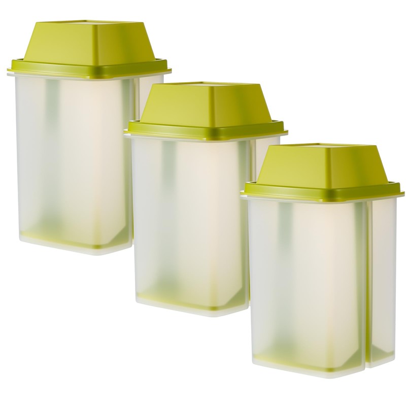 Meyeyaia 3 PCS Pickle Jalapeno Container with Strainers Green Plastic