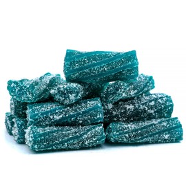 Smarty Stop Sour Licorice Twist Bite Gummy Candy/Twisteroos Pectin Filled Licorice Sour Gummies (Blue Raspberry, 1 Pound (Pack of 1))
