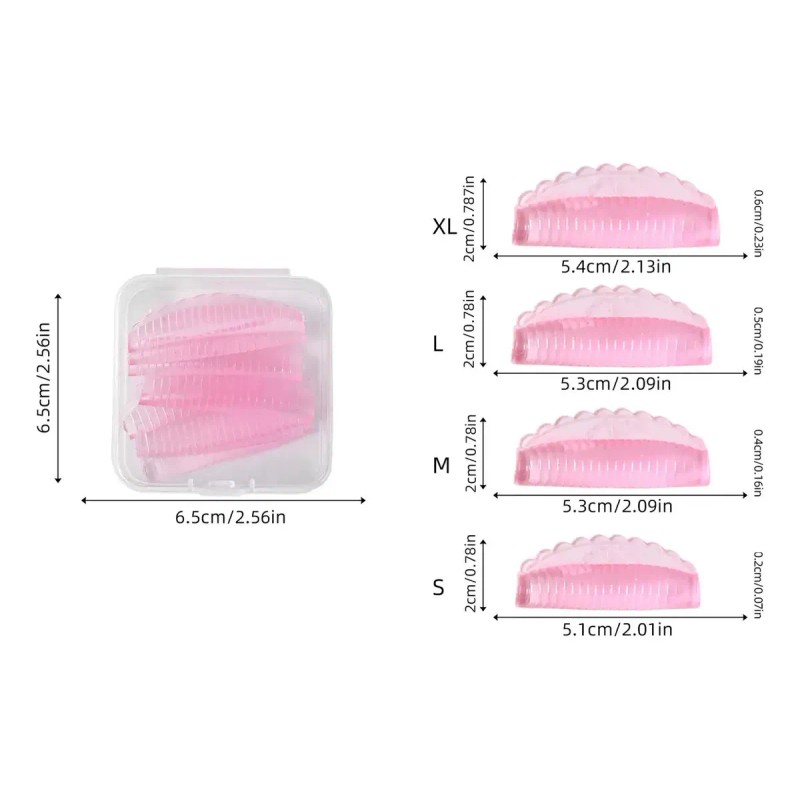 Pads Para Lashlifting Coreanos 8 Pares Ergonomicos Rosa