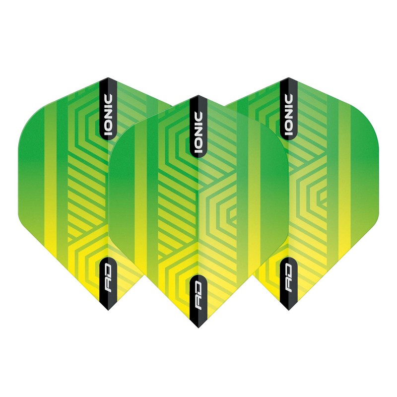 RED DRAGON Hardcore Ionic Green and Yellow Dart Flights Standard