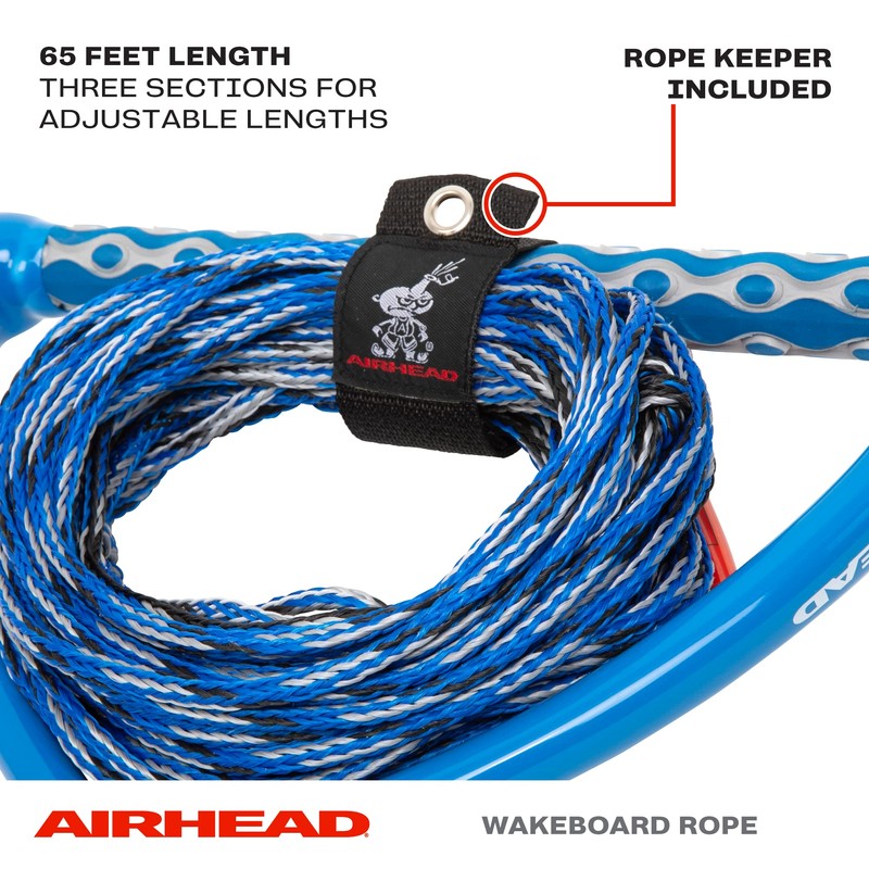 Airhead Wakeboard Rope, 3 Sections, 65-Feet | AIRHEAD